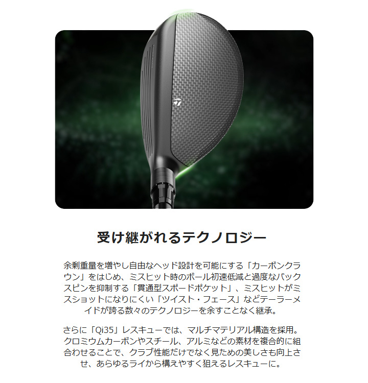 TaylorMade ・テーラーメイド Qi35 レスキュー ユーティリティ