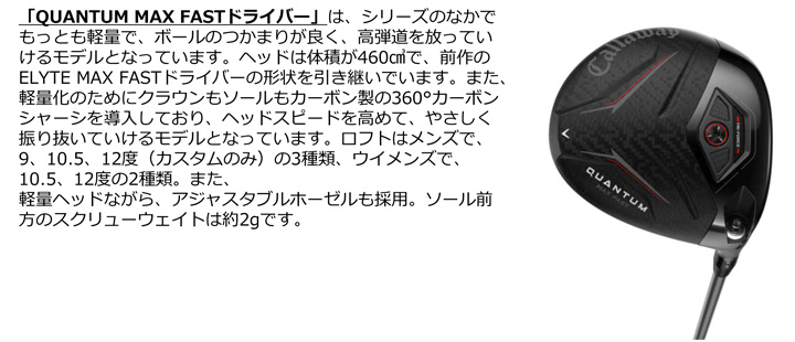 Callaway（キャロウェイ） QUANTUM MAX FAST ドライバー シャフト