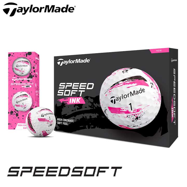 �e�[���[���C�h SPEEDSOFT INK �s���N �S���t�{�[�� 1�_�[�X�i12������j ���{���K�i TaylorMade �X�s�[�h�\�t�g �C���N 2024