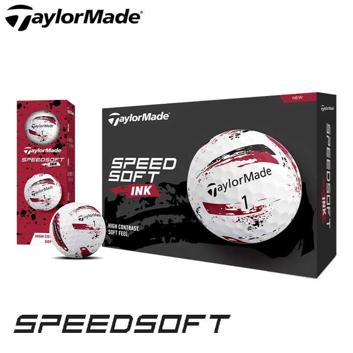 �e�[���[���C�h SPEEDSOFT INK ���b�h �S���t�{�[�� 1�_�[�X�i12������j ���{���K�i TaylorMade �X�s�[�h�\�t�g �C���N 2024