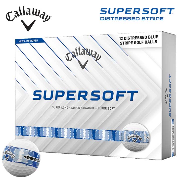 �L�����E�F�C SUPERSOFT DISTRESSED STRIPE �u���[�@�S���t�{�[�� 1�_�[�X(12������) ���{���K�i Callaway �X�[�p�[�\�t�g �f�B�X�g���X�g �X�g���C�v 2026
