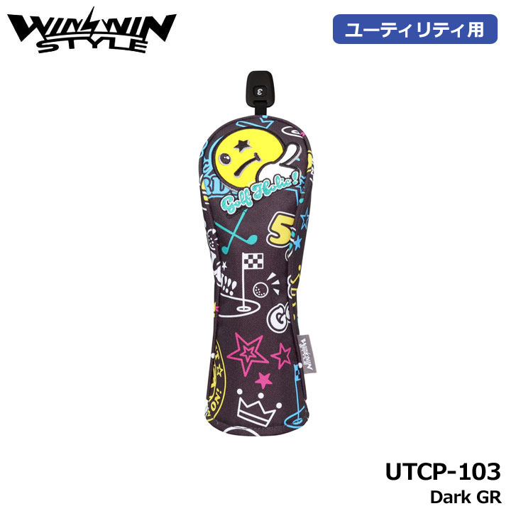 �E�B���E�B���X�^�C�� UTCP-103 ���b�L�[ �L�����N�^�[ ���[�e�B���e�B�p �w�b�h�J�o�[ Dark GR  130cc�Ή� LUCKY CHARACTER NEW UTILITY IRON WINWIN STYLE