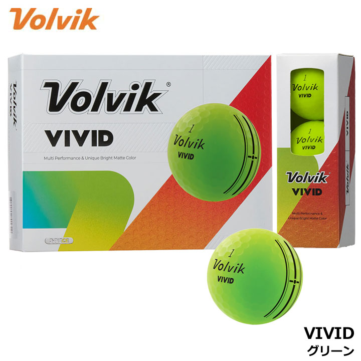 �y2026���f���z�{���r�b�N �r�r�b�h �S���t�{�[�� �O���[�� 1�_�[�X(12������)  Volvik VIVID BALL 10p