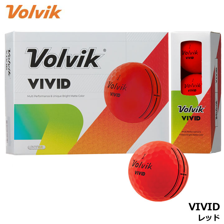 �y2026���f���z�{���r�b�N �r�r�b�h �S���t�{�[�� ���b�h 1�_�[�X(12������)  Volvik VIVID BALL 10p