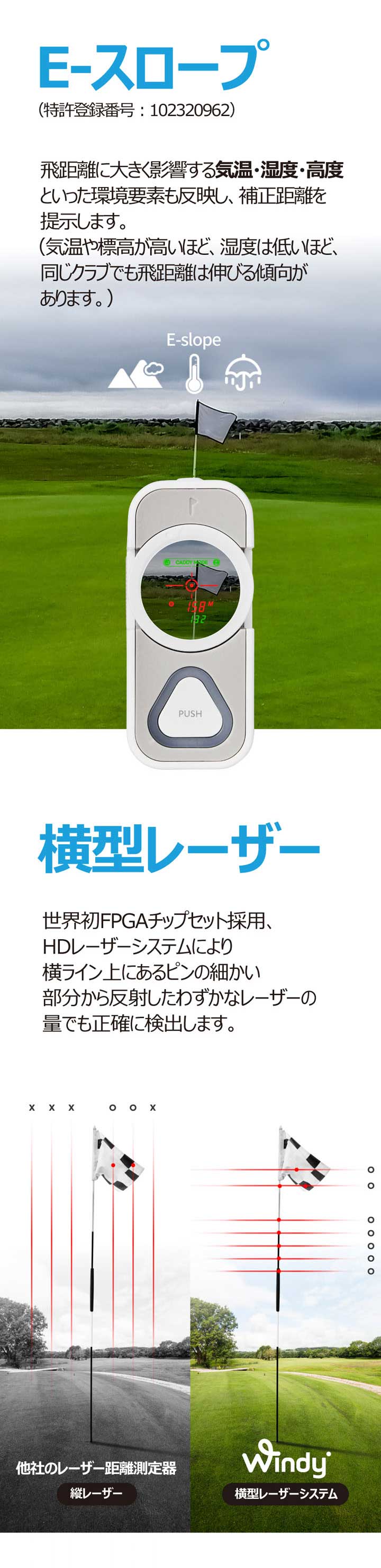正規販売店】CaddyTalk Windy ホワイト レーザー 距離計 ウィンディ