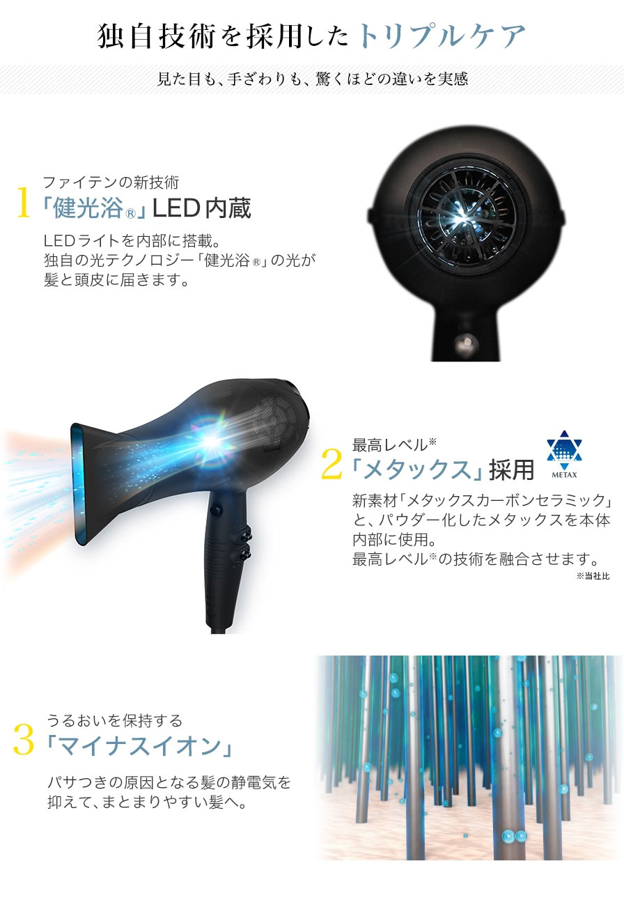 Phiten（ファイテン） YUKO ドライヤー 健光浴 メタックス マイナス