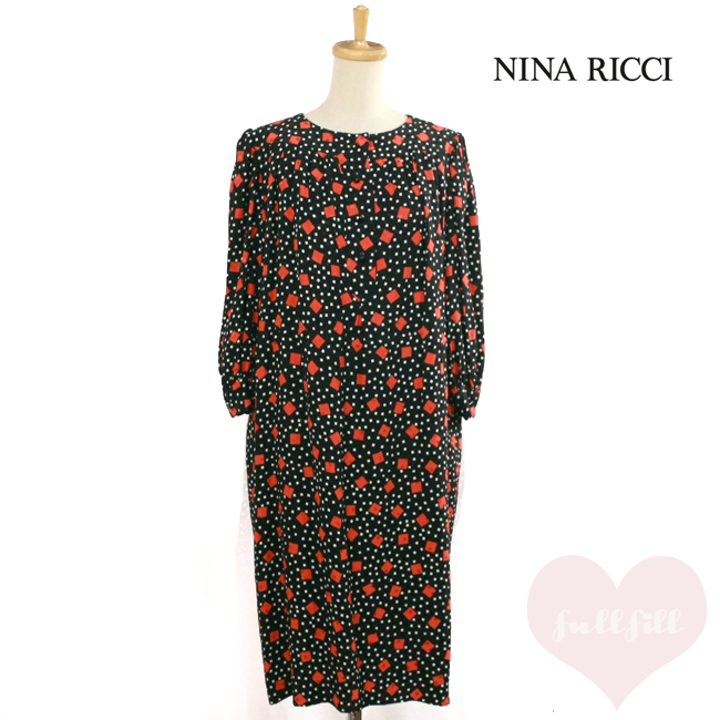 NINA RICCI（ニナ・リッチ） 古着 ワンピース シルク 七分袖ワンピース  