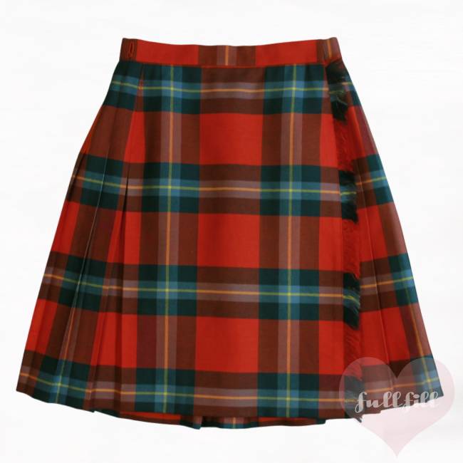 古着 スカート チェックミニスカート 赤 グリーン チェック柄 プリーツ
