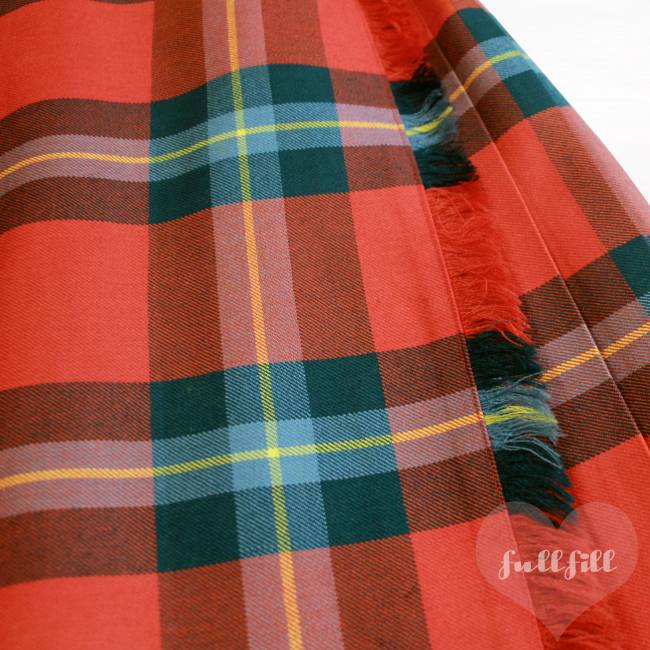 古着 スカート チェックミニスカート 赤 グリーン チェック柄 プリーツ