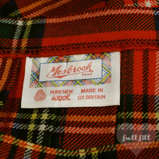 古着 スカート チェックミニスカート 赤 グリーン チェック柄 プリーツ