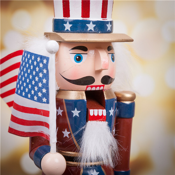 くるみ割り人形 置物 アメリカ 兵士 25cm 人形 祝日 手作り 工芸品 