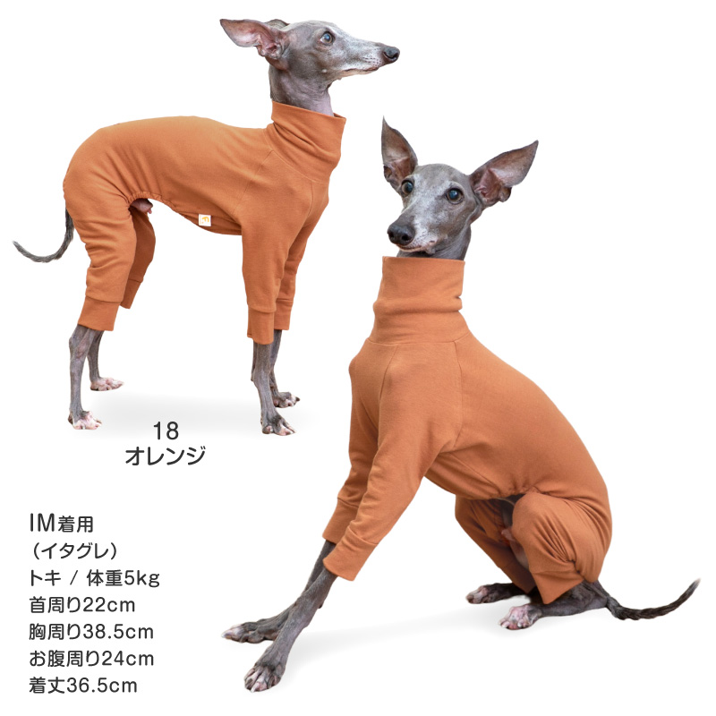 イタグレ 服 夏 イタグレ用 伸びて 着せやすい シンプル 長袖 インナー つなぎ ロンパース 抜け毛対策 長袖 伸びる素材 伸縮性 | full of vigor | 05