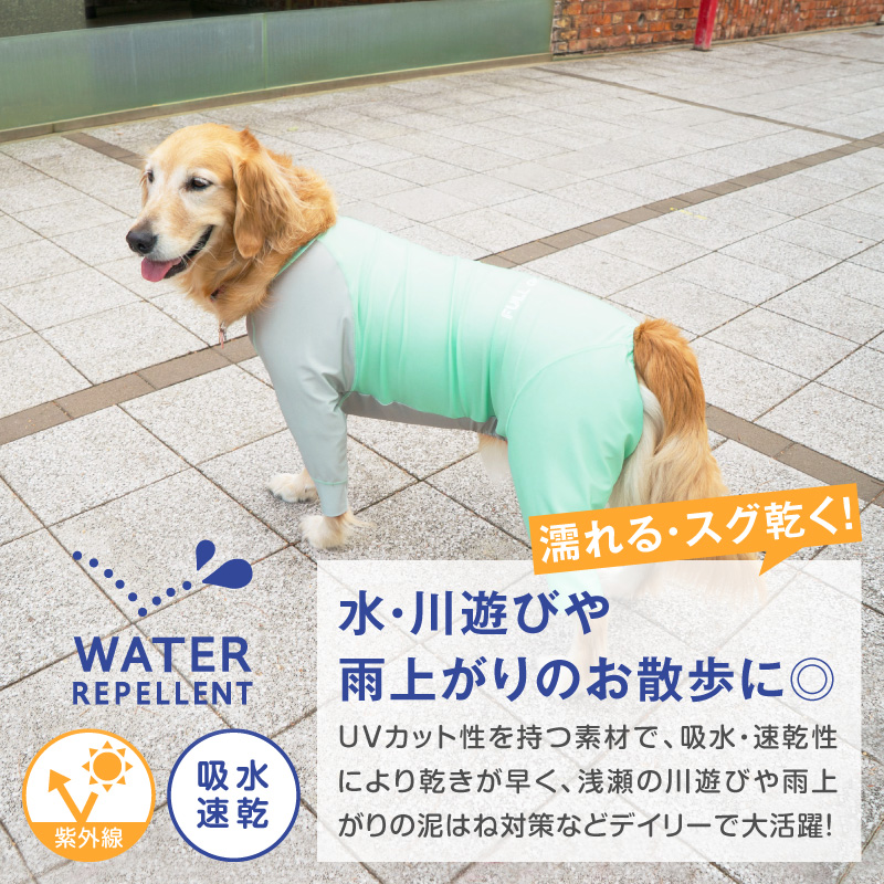 シャカシャカ 音がしない 大型犬 服 秋大型犬用 伸びて 着せやすい ドッグプレイ(R) 配色 撥水 ラッシュガード 紫外線対策 UV対策 | full of vigor | 02