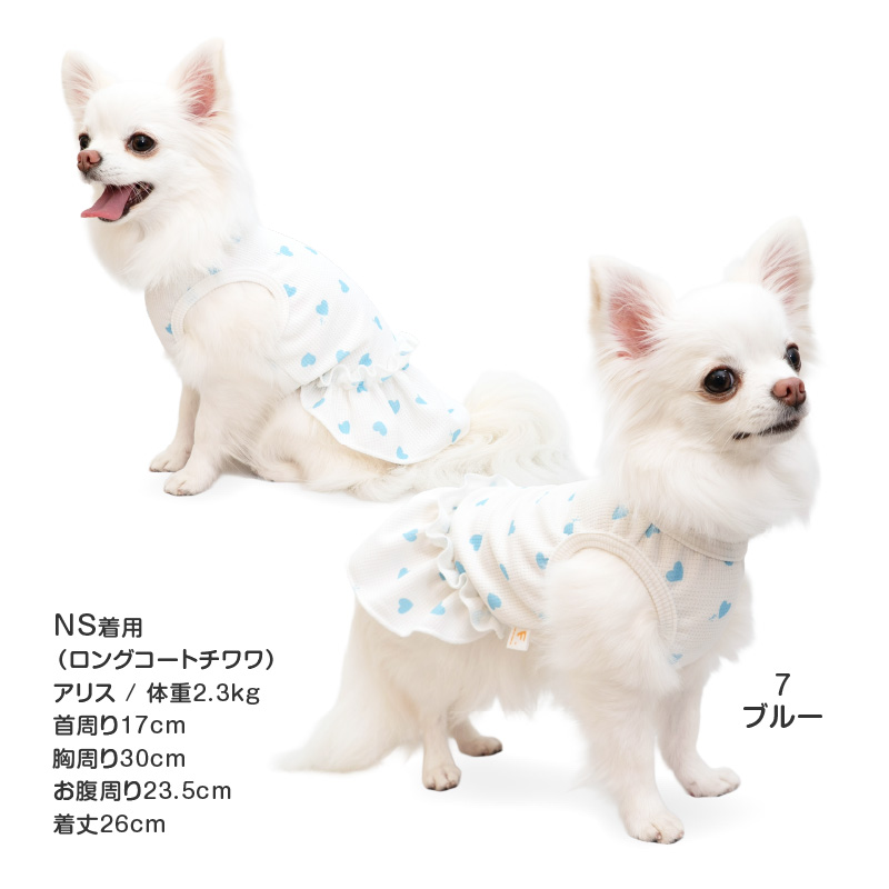 犬 服 夏 ワッフル 柄 昇華プリント ワンピース おそろコーデ ダックス 小型犬用 抜け毛対策  女の子 柔らか チワワ トイプードル | full of vigor | 09