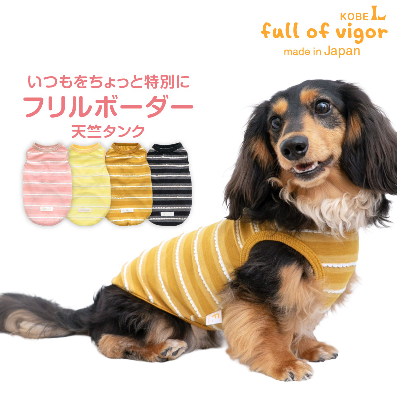 full of vigor（フルオブビガー） 犬 服 夏 フリル ボーダー 天竺
