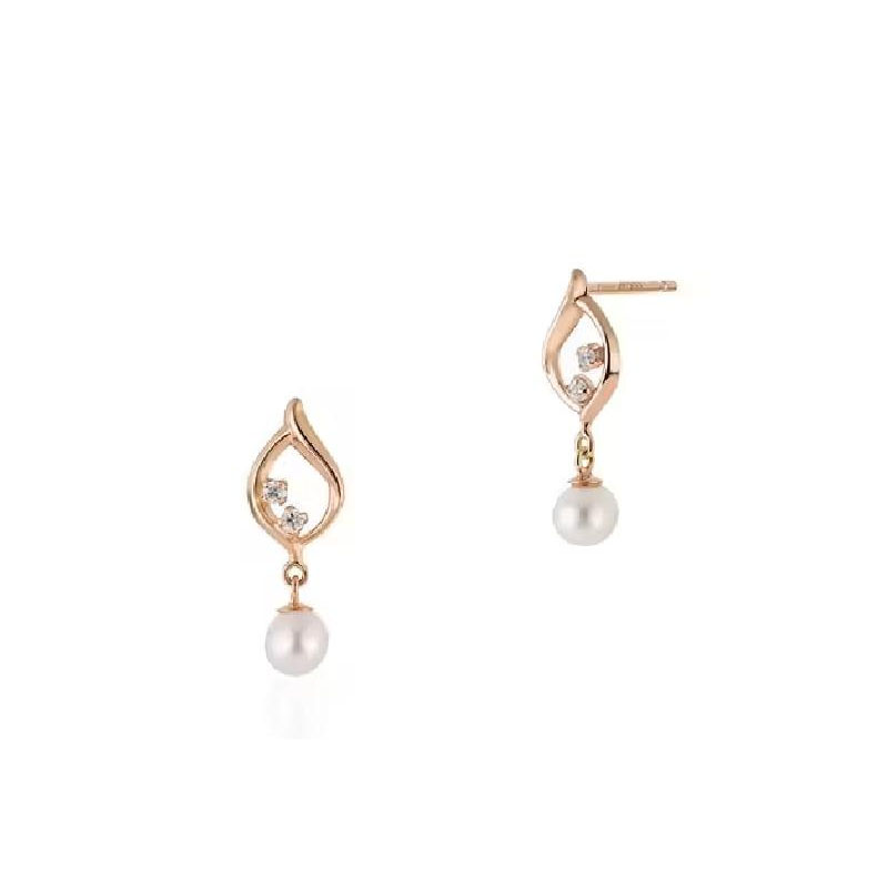 カナル 4℃ しずく ピアス 6月誕生石 K10ピンクゴールド ピアス 