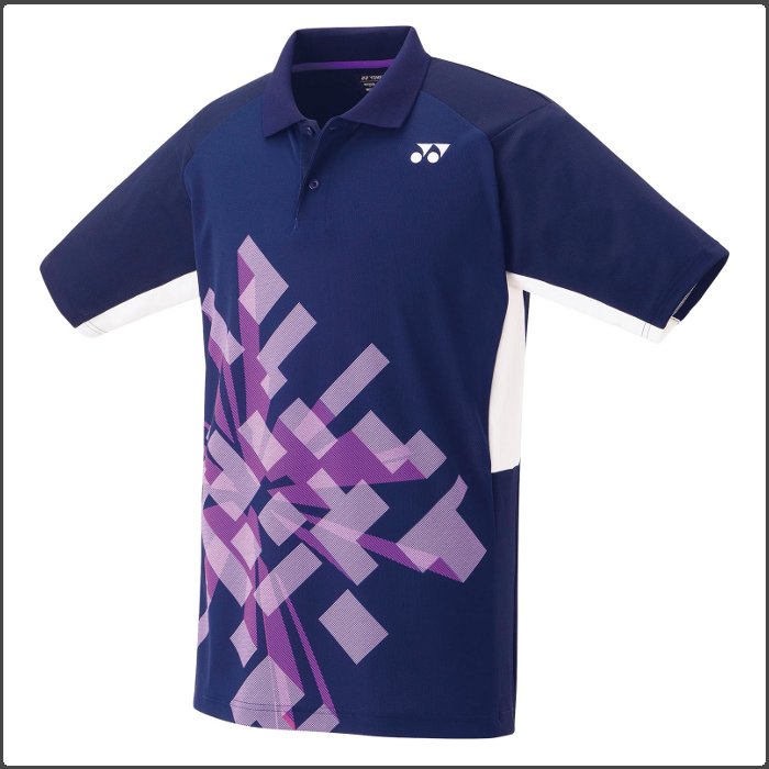 タグ付き　ヨネックス　半袖ポロシャツ　総柄　ラベンダー　L YONEX（ヨネックス） 爆買 ユニゲームシャツ メンズ レディース 男女