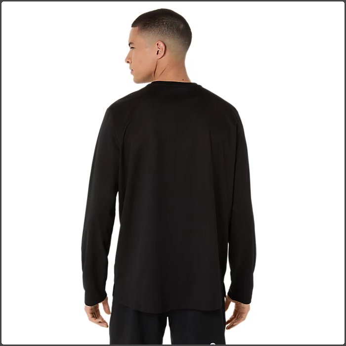 アシックス メンズ FUJITRAILロゴ長袖シャツ トレイルランニング Tシャツ 運動 スポーツウェア トレーニングウェア ブラック カーキ asics 2011D391 | ASICS | 02