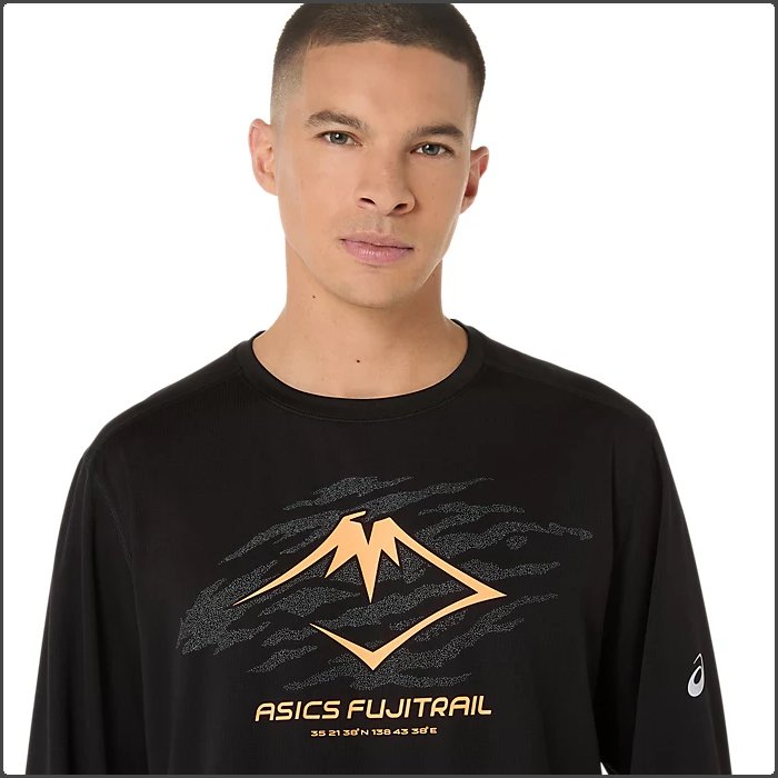 アシックス メンズ FUJITRAILロゴ長袖シャツ トレイルランニング Tシャツ 運動 スポーツウェア トレーニングウェア ブラック カーキ asics 2011D391 | ASICS | 04