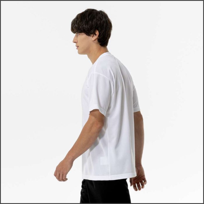 ミズノ メンズ ナビドライ Tシャツ 丸首 半袖 ワンポイント プラクティスシャツ 運動 スポーツウェア トレーニングウェア 白 無地 通学 通勤 mizuno 32MAC190 | MIZUNO | 03