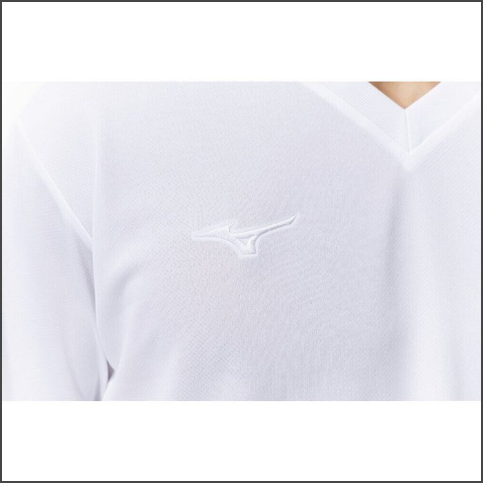 爆買 ミズノ メンズ ナビドライ Tシャツ Vネック 半袖 ワンポイント プラクティスシャツ 運動 スポーツウェア トレーニング 白 無地 通学 通勤 mizuno 32MAC191 | MIZUNO | 04