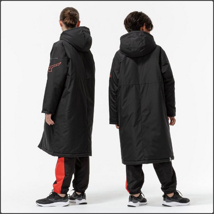 爆買 ミズノ ジュニア 中綿コート 部活 チーム 子ども キッズ ベンチコート ロングコート サッカー トレーニング 防寒 防風 寒さ対策 ブラック mizuno 32MEC950 | MIZUNO | 03