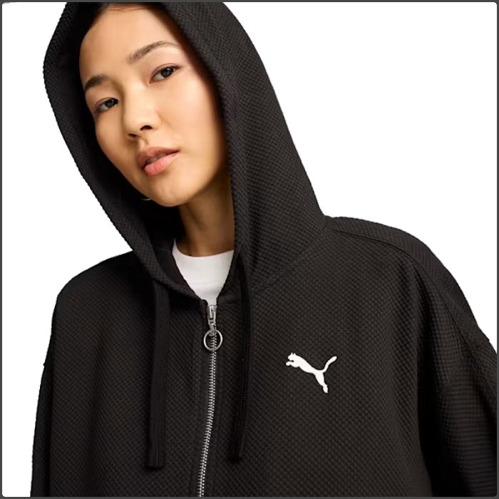 PUMA ブラック ジップアップジャケット PUMA プーマ レディース フルジップパーカー ジャケット