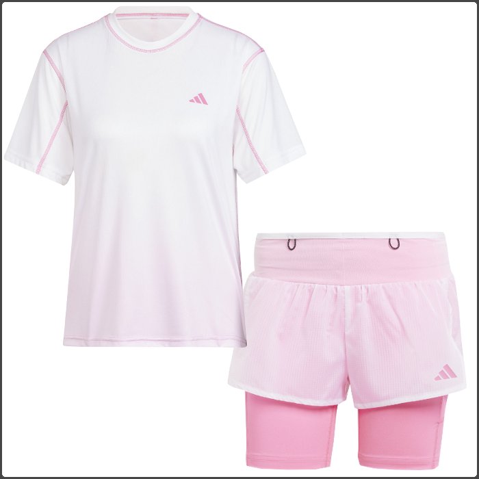 adidas アディダス レディース ランニング上下セット 半袖