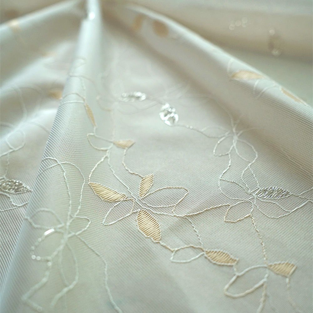 100×丈135 4枚 刺繍 フェザー 柄 グリーン 2枚セット レース 楽天市場】レースカーテン ボイル刺繍 4柄（カラー刺繍