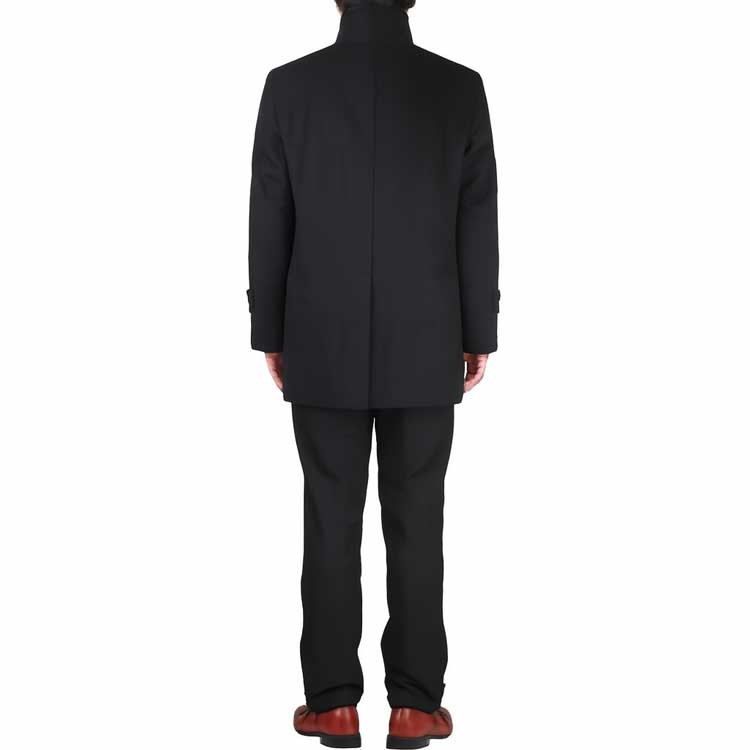 カシミヤコート メンズ スタンドカラーコート ハーフコート 秋冬 濃紺