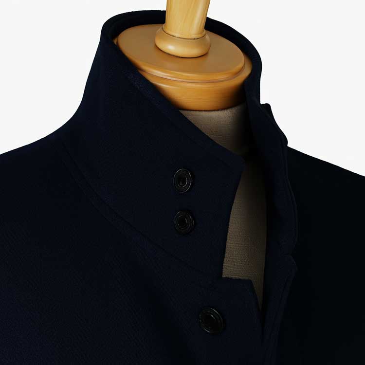 カシミヤコート メンズ スタンドカラーコート ハーフコート 秋冬 濃紺