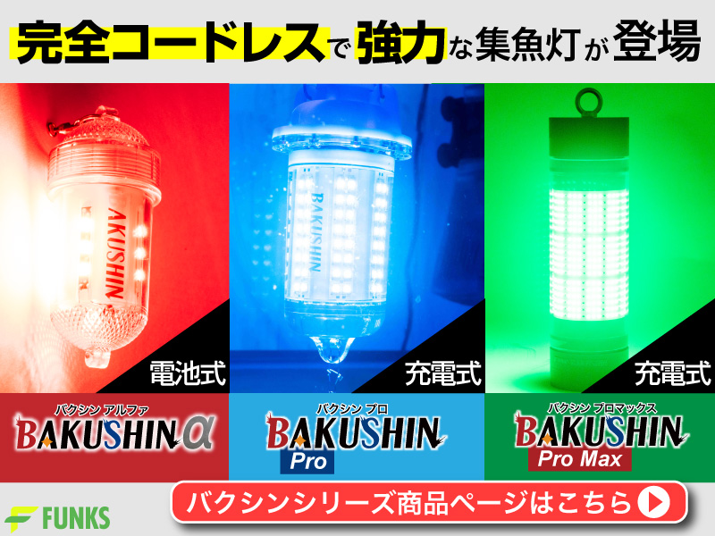 集魚灯 充電式 BAKUSHIN コードレス オレンジ 強力 LED 集魚ライト 