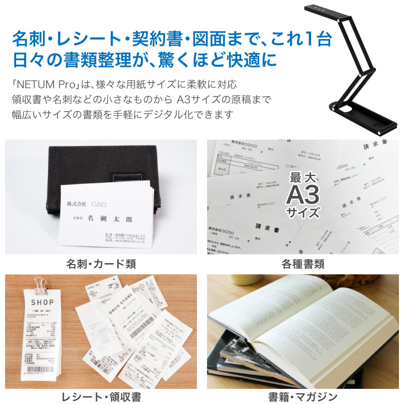 NETUM Pro スキャナー おりたたみ スタンドスキャナー A3 A4 B4対応 4K解像度 1500万画素 Windows Mac 両対応 書画カメラ 小型 コンパクト |  | 08