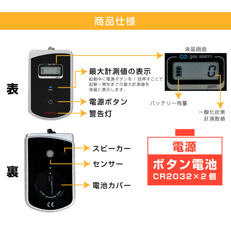 一酸化炭素チェッカー 日本製 一酸化炭素警報器 キャンプ 一酸化炭素 