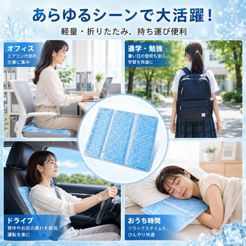 FUNKS 冷却マット 折りたたみ 冷感マット ひんやりマット PCM 28℃自然