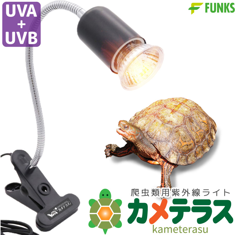 期間限定価格 一年保証 公式 カメテラス クリップ式 紫外線 亀 ライト 紫外線ライト uvaライト uvbライト 爬虫類用 25w 50w  :tortoise-light:ファンクスストア 通販 