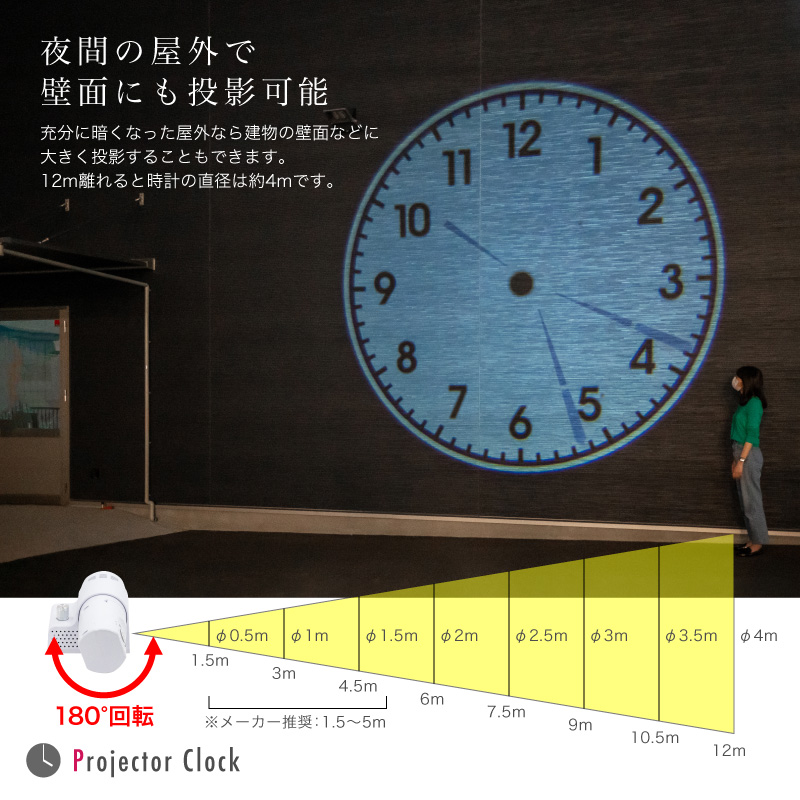 一年保証 プロジェクター 時計 プロジェクター時計 アナログ 投影 調 