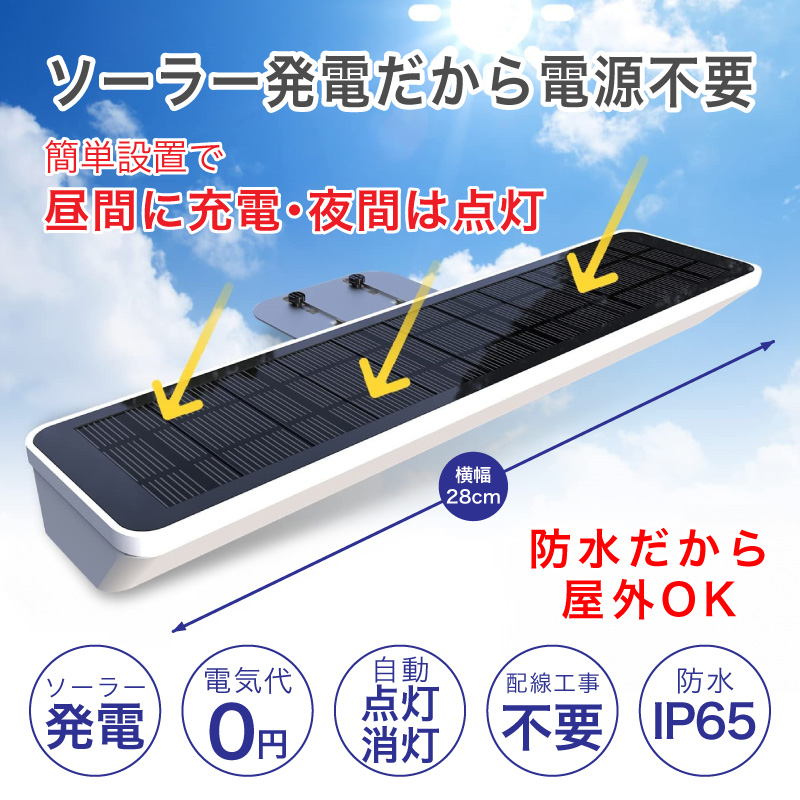 FUNKS 看板 ライト ソーラー ソーラー看板灯 看板ライト 看板灯 屋外 防水 28cm 白色 昼光色 暖色 電球色 関連画像2
