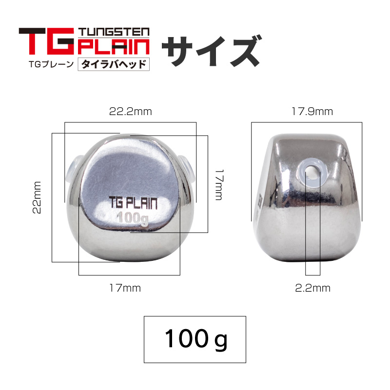 100g5個プレーン　タングステン　タイラバヘッド タイラバ タングステンヘッド 100g 5個 送料無料 高品質純度97.5