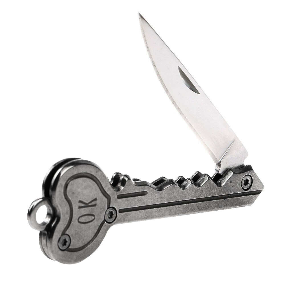 キー型ミニナイフ 折畳 全長126mm  キーホルダー型 ポケットナイフ ミニカッター 小型ナイフ 常備しやすい鍵型 アクセサリー小刀 緊急ツール SLOK03｜funlife｜03