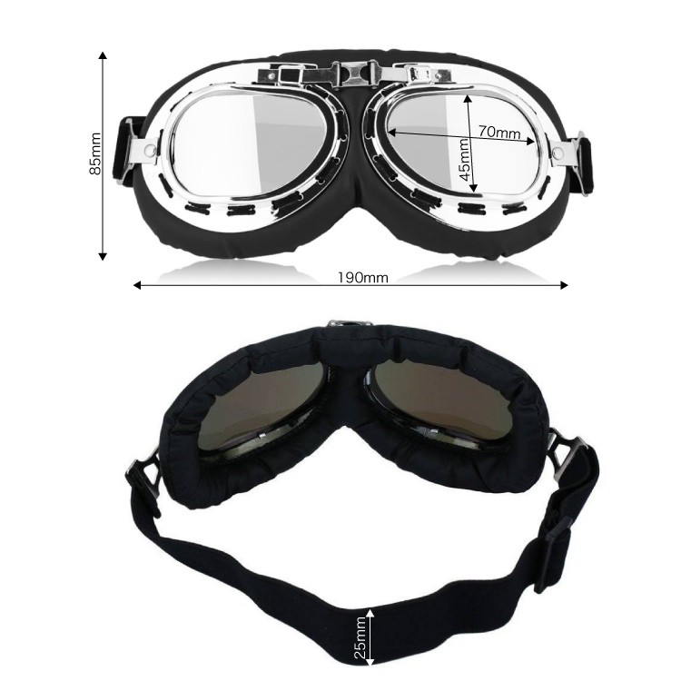 ヴィンテージタイプゴーグル ヘルメット用ゴーグル フリーサイズ