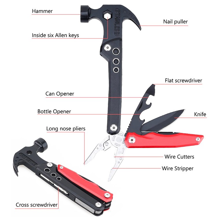 WayinTop　MULTI-TOOL　HAMMER AXE　★　マルチプライヤー ツール　多機能　ケース　説明書付き　!!　未使用品 Multi-tool Axe Hammer, Upgraded 14 in 1 Portable Hatchet