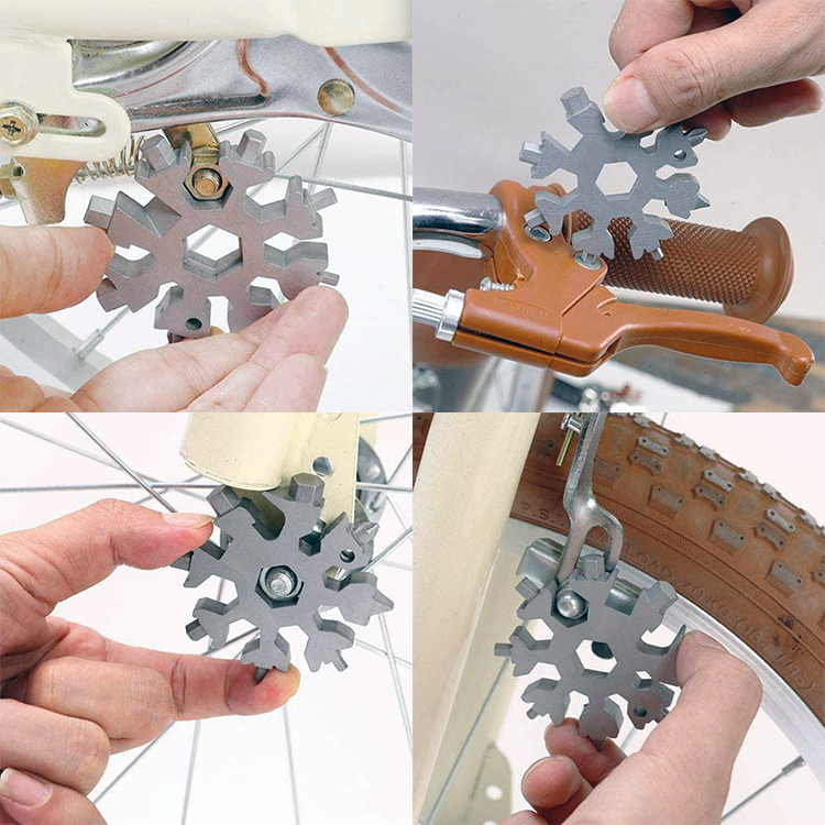 スノーフレーク型マルチツール 18in1 ドライバー/レンチ/スパナ/栓抜き