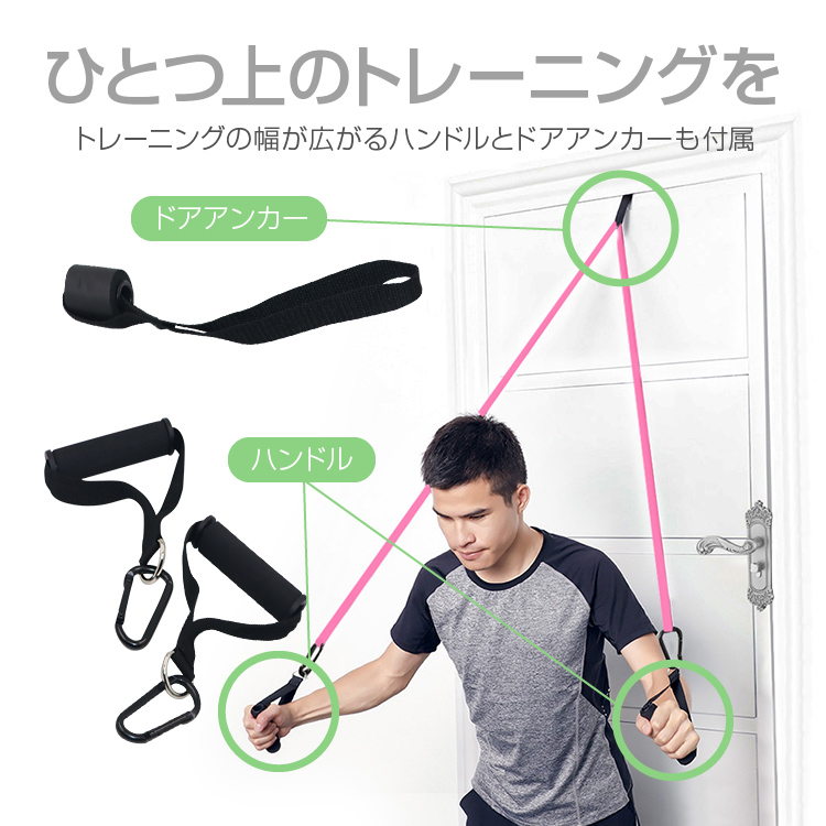 トレーニングチューブフルセット チューブ3本+ハンドル+ドア