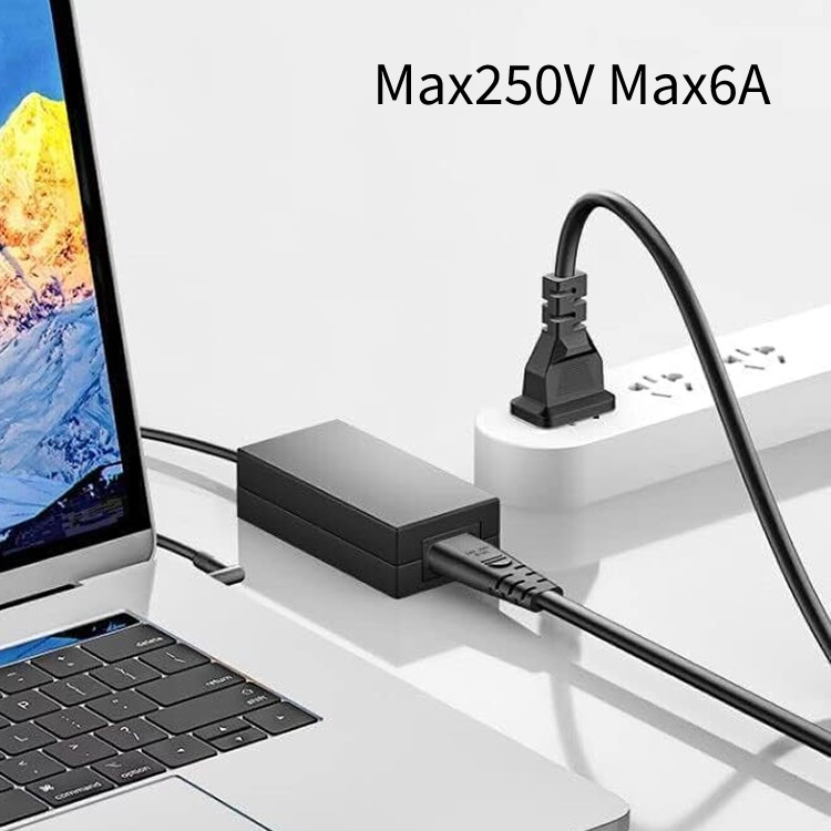メガネ型電源コネクタ 長さ1m 250V/6Aまで対応 2ピン ACアダプタ