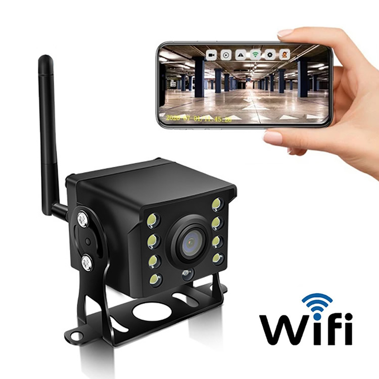 12/24V車両対応 ワイヤレスバックカメラ WiFiカメラ スマホ連動