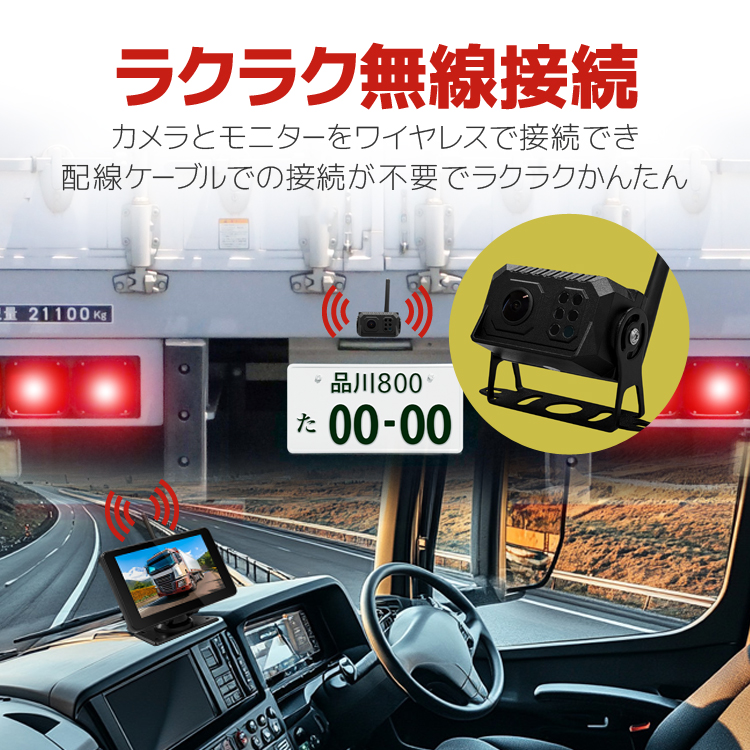車載デジタル無線DVRセット 12-24V車対応 録画対応 ワイヤレスバック