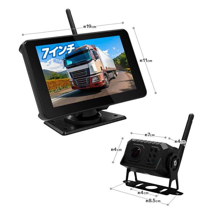 車載デジタル無線DVRセット 12-24V車対応 録画対応 ワイヤレスバック