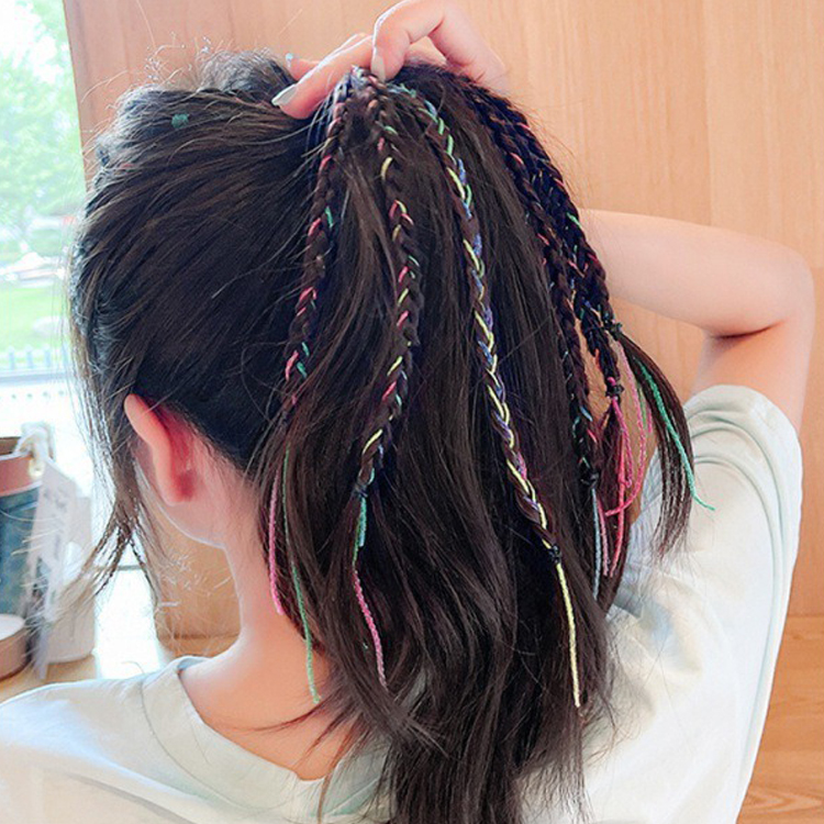 三つ編みエクステ 2個セット ウィッグ ヘアエクステ 編み込み 付け毛