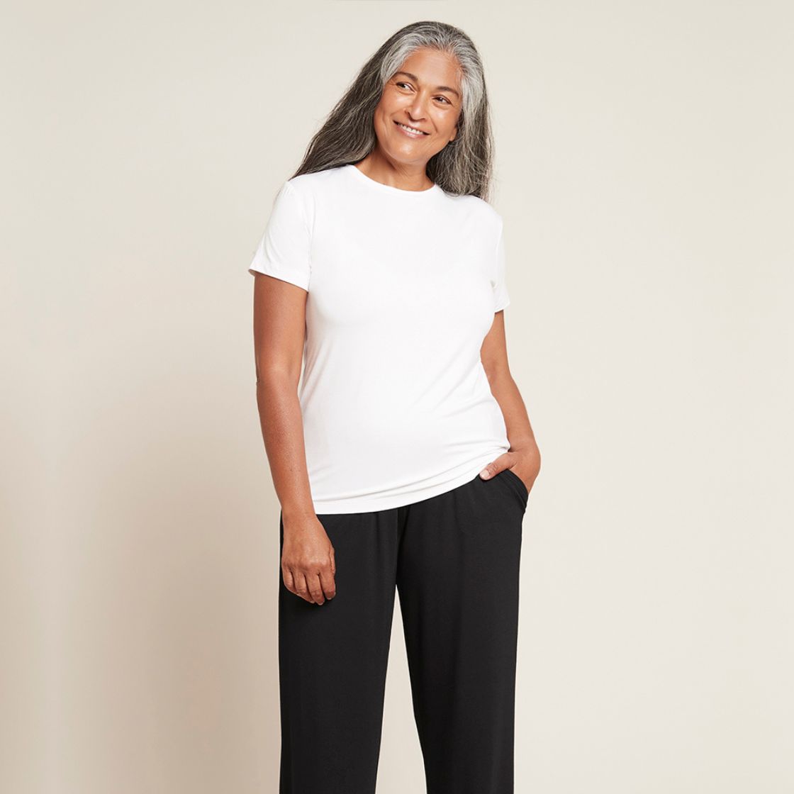 BOODY (ブーディ) クルーネック Tシャツ 半袖 女性 レディース 大人 カットソー ストレッチ ソフト シンプル ルームウェア サステナブル | BOODY | 12